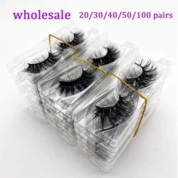 Wholesale 20/30/40/50Pairs Eyelashes 3D Mink Lashes Handmade Fluffy Dramatic Lashes Cruelty Free False Eyelashes Makeup Lashes