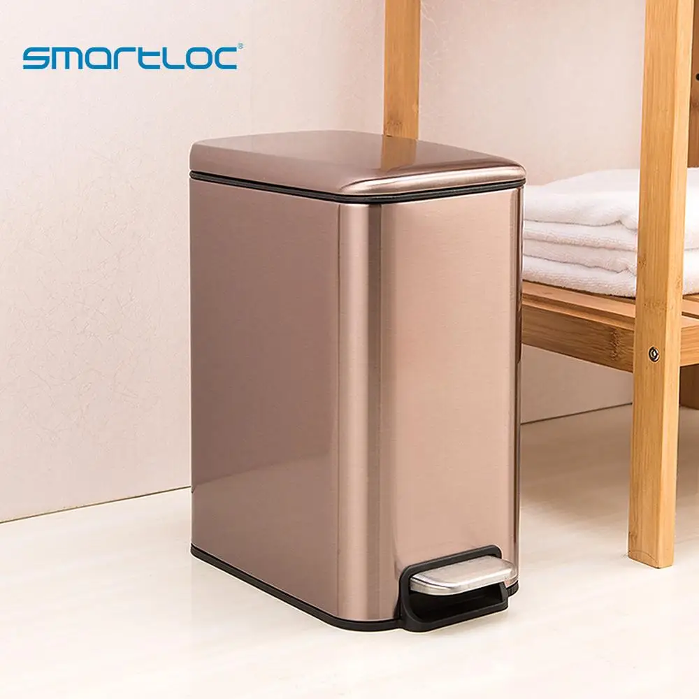 smartloc 5L Stainless Steel Rectangle Kitchen Trash Can Dustbin Trash Bin Waste Bin Garbage Bag Holder Garbage Bin Kitchen Bin