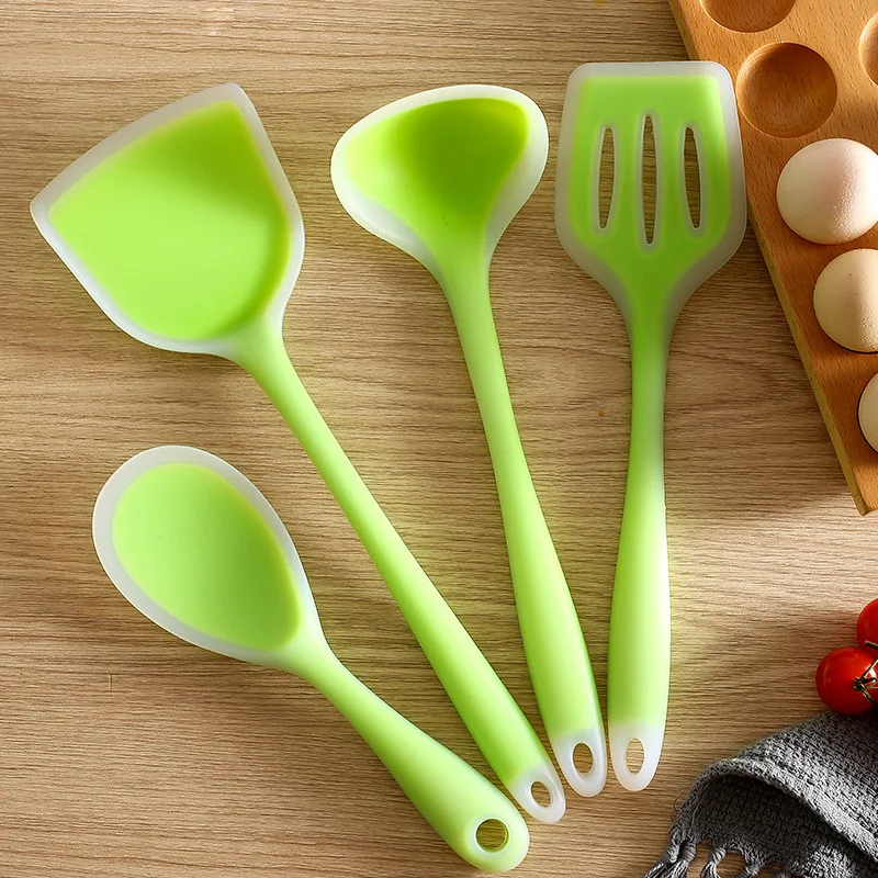 4pcs Silicone Kitchen Cooking Tools Premium Silicone Utensils Set Spatula Soup Spoon Non-stick Shovel Cooking Utensil Set