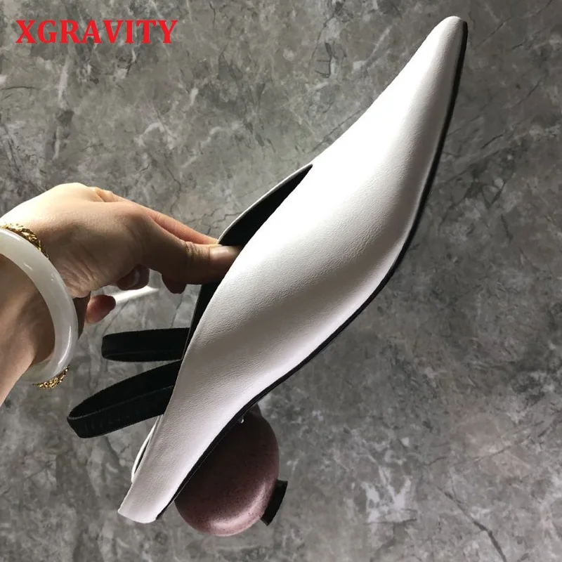 XGRAVITY New Elegant Egg Design Abnormal Heel Pumps Summer Ladies Fashion High Heel Slippers Female Evening Shoes Sandals B086