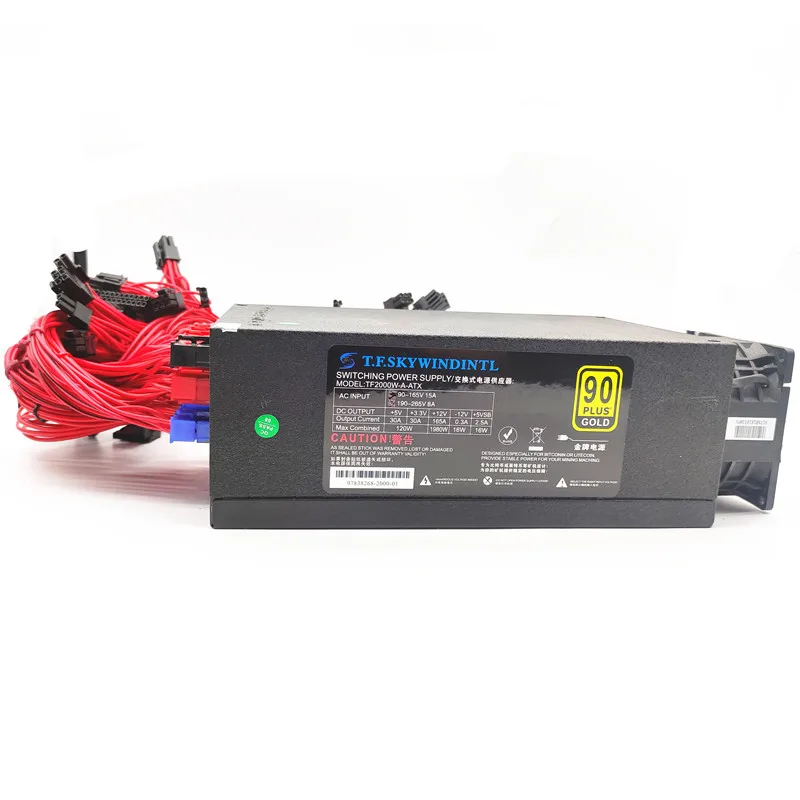 Full Modular 2000W PSU For Mining 110 220V ATX Power supply bitcoin for pc computer power Source RX580 rx570 RX470 Support 9 GPU