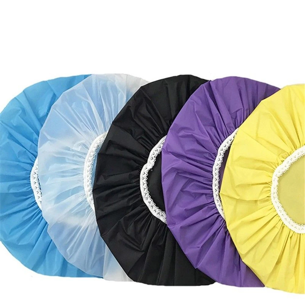 Shower Cap Bath Products Home Waterproof Swimming Hats Hotel Elastic Shower Cap Hair Cover Products Bath Different Colors Hot