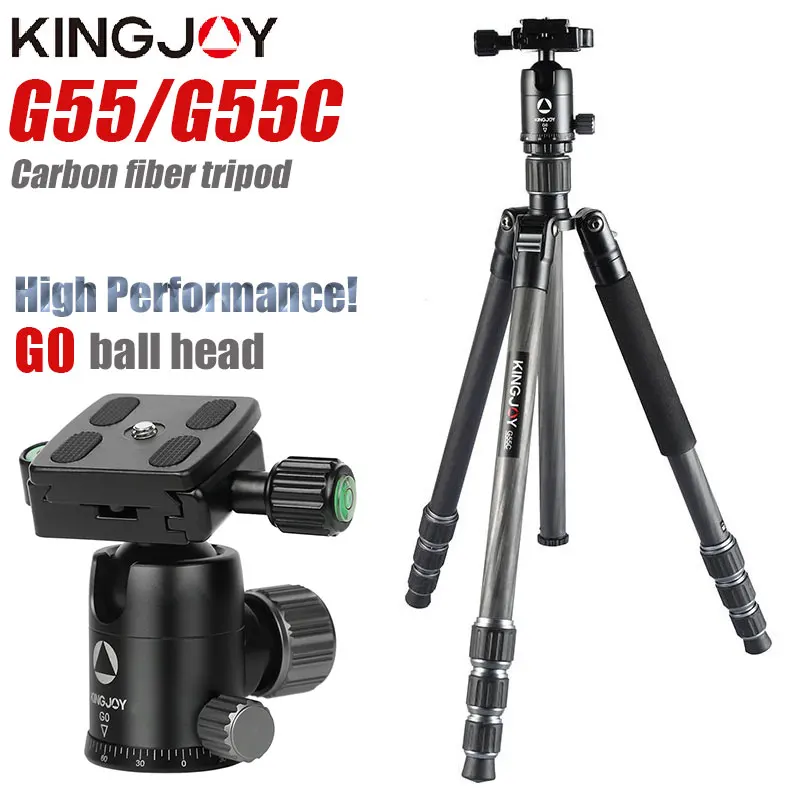 

KINGJOY Official Professional Carbon Fiber Portable Tripod Kit Monopod Stand Ball head For Travel DSLR Camera Photographic