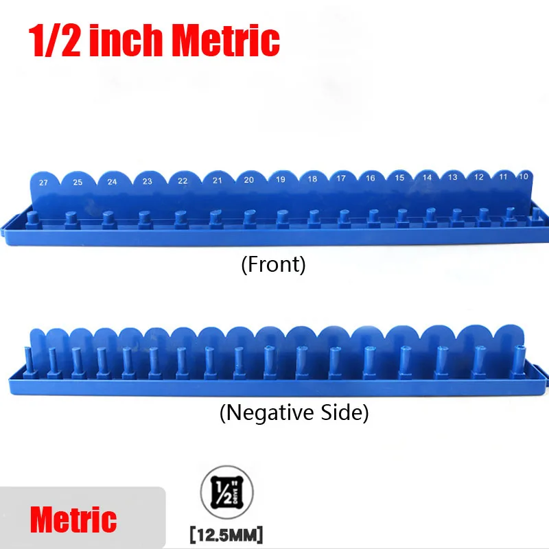 1Pcs 1/4'' 3/8'' 1/2'' Socket Set Organizer Metric and Imperial Straight Plastic Universal Sleeve Frame Storage Tool Rack Tray