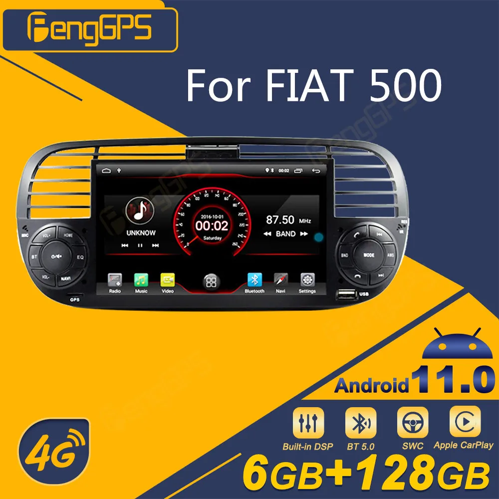 For FIAT 500 2007 - 2014 Black Android Car Radio 2 Din Stereo Receiver Autoradio Multimedia DVD Player GPS Navigation Head Unit