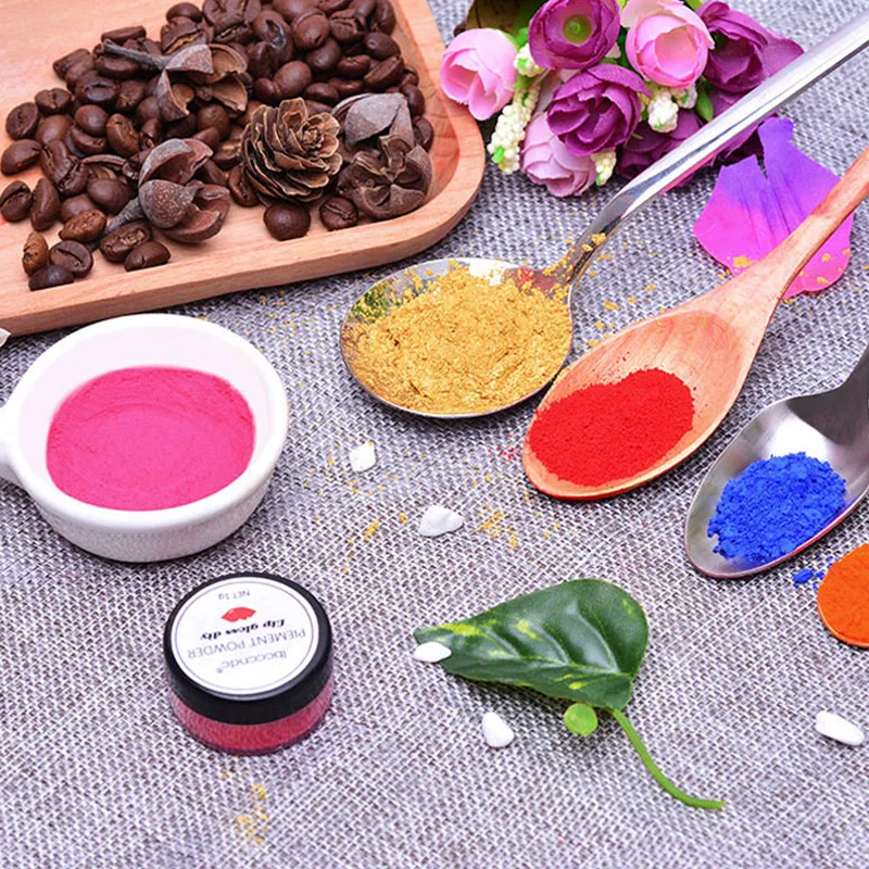 8 Colors Lipstick Pigment Powder Colorful DIY Lip Gloss Powder Material For DIY Lipgloss Powder Pigment Long Lasting Lips Makeup