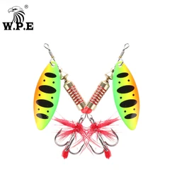 W.P.E New Spinner Lure 3pcs/lot 22 color 6.5g/10g/13.5g Hard Lure Spoon Fishing Lure with Treble Hook Metal Fishing Tackle Pesca