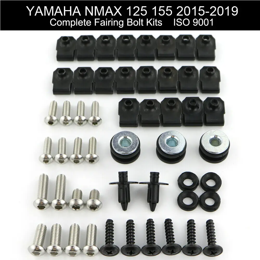 

Fit For Yamaha NMAX 125 155 2015-2017 2018 2019 Complete Cowling Bolts Kit Cvering Bolts Screws Clips Nuts Set Stainless Steel