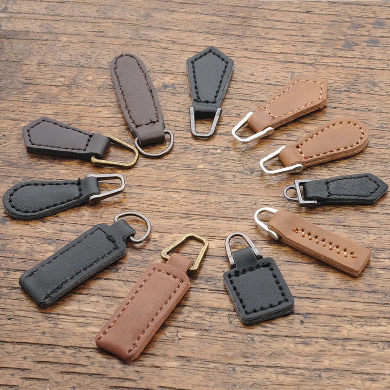 1 Pcs Artificial Leather Zipper Pull Head Backpack Apparel Accessories for Pull Strap Pendant Cord Zipper DIY Apparel Sewing