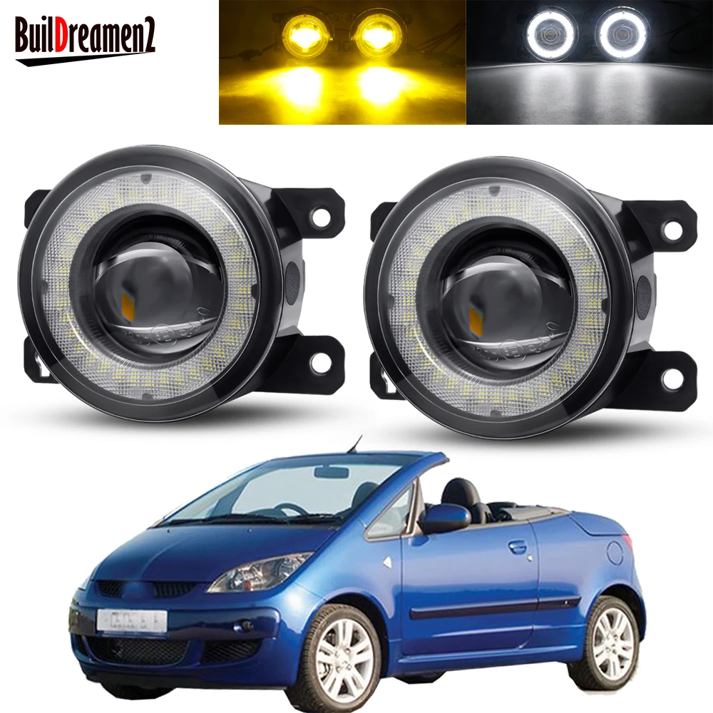 

2 X Car LED Lens Fog Light Assembly Angel Eye Fog Driving Lamp DRL 30W 12V For Mitsubishi Colt CZC Convertible (RG) 2006-2009