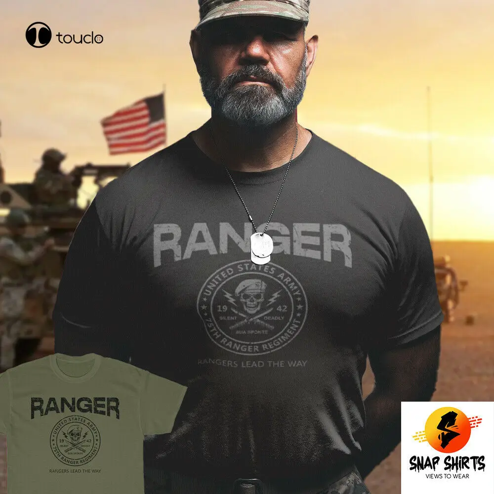 New Us Army Rangers 75Th Regiment Special Forces Combat Motto Skull T-Shirt