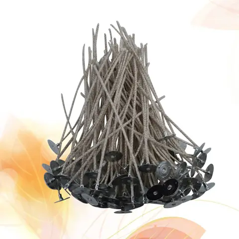 100Pcs Wick With Tabs Wicks Diy Set Soy Wax Pre Waxed Bases Centering Device Making Kit Home Garden Sewing