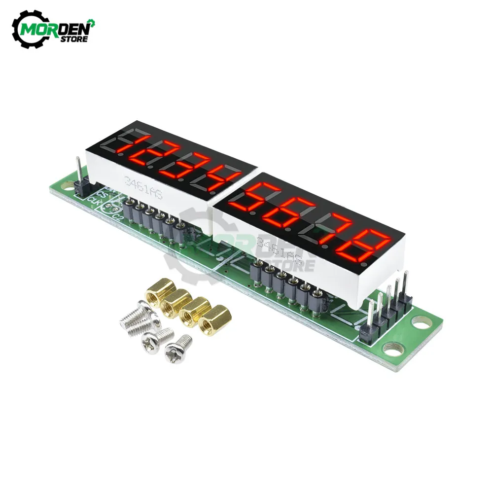 7-Segment MAX7219 LED Dot Matrix 8 Digit Digital Tube Display Control Module For Arduino 3.3V 5V Microcontroller Serial Driver