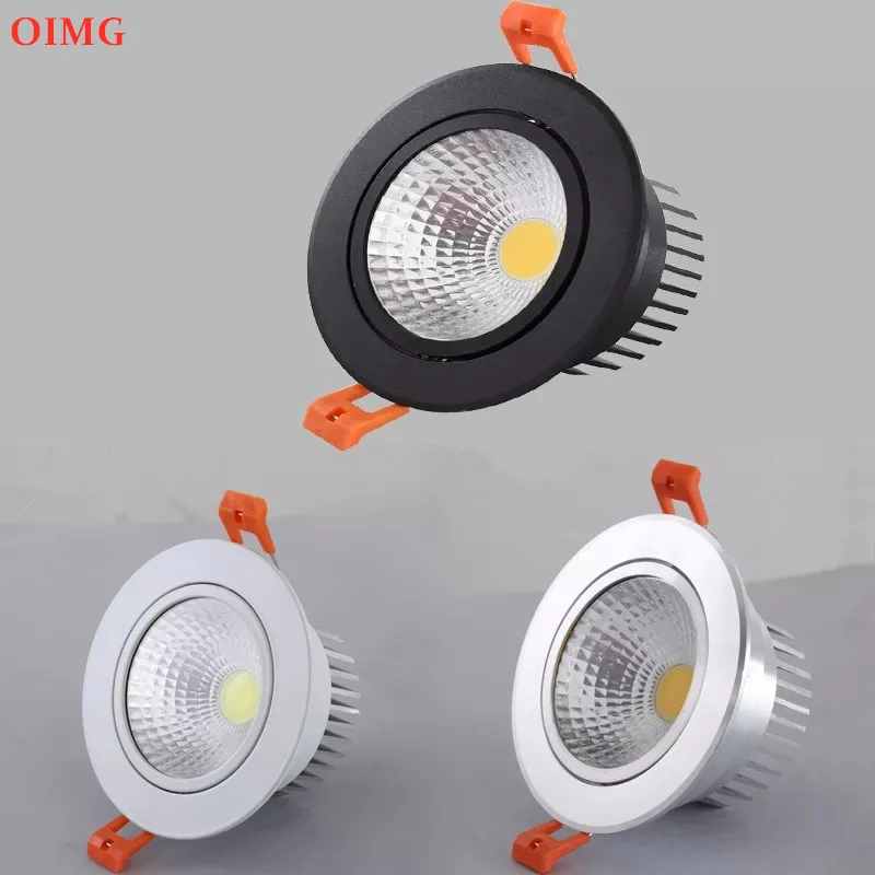 

Black/White/Silver Dimmable Recessed LED Downlights 5W7W9W12W15W20W Epistar Chip COB Aluminum Spot Lights Ceiling Lamp AC85-265V