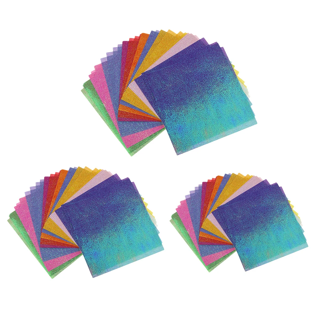 50 Sheets Mixed Colors Pearl Single Side Shining Square Origami Papers Folded Kids Handmade DIY Scrapbooking Craft Decor