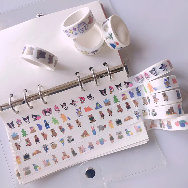 Washi Tape Salt Cartoon Hand Account Girl Cute Sticker Hand Account Material Creative Decoration Office Supplies Stationery