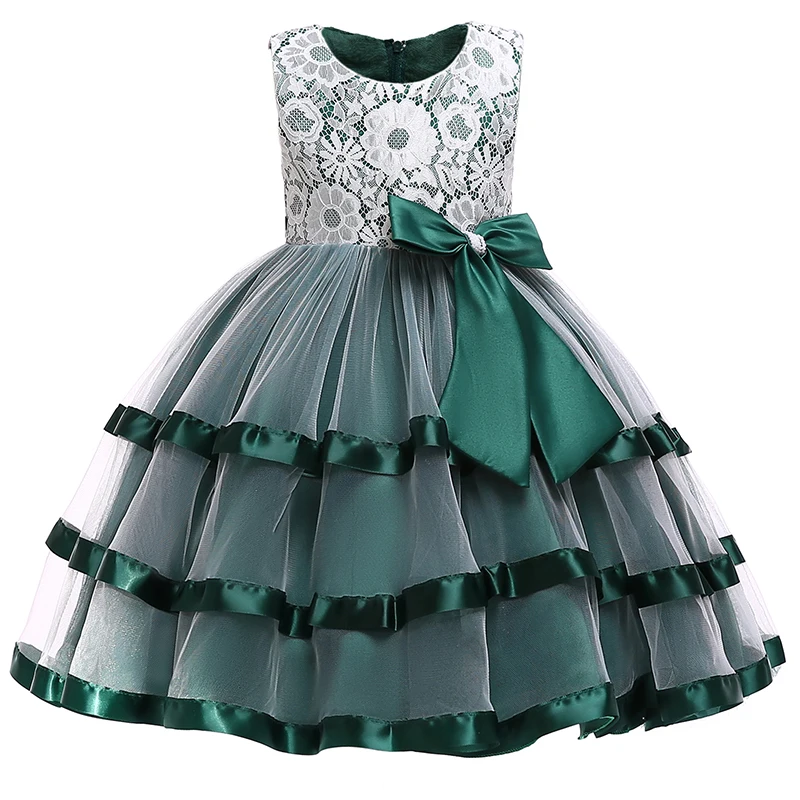 Baby Girls Dress Christmas Vestidos Costumes Princess Girl's Lace Flower Dresses Ball Gown Pageant Party Dress Children Clothing
