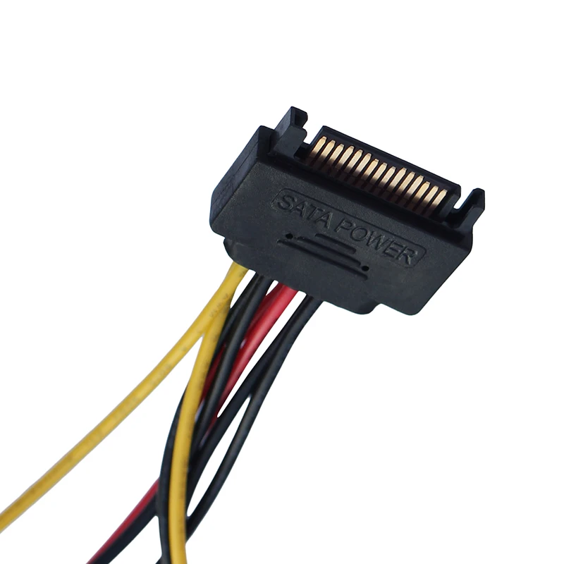 Sata 15ピンオス電源ideデュアル4Pinモデル女性電源コンピュータyケーブル延長ハードドライブケーブルsata 1に2 × 4ピン