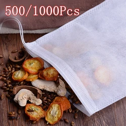 500/1000Pcs Disposable Teabags Non-woven Fabric Empty Scented Tea Bags with String Heal Seal Filter Paper for Herb Loose Tea