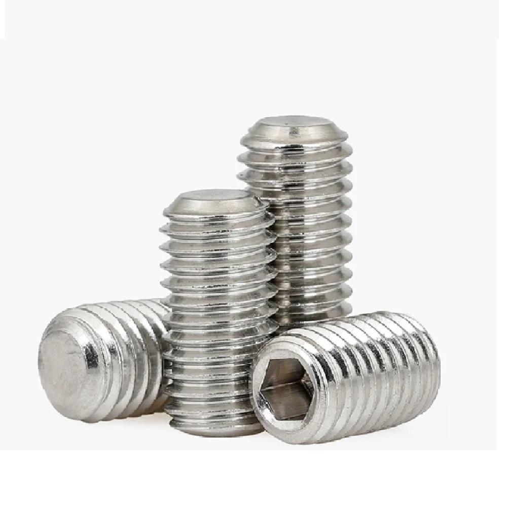 5-50pcs M2 M2.5 M3 M4 M5 DIN913 304 Stainless Steel Allen Head Hex Hexagon Socket Flat Point Set Screw End Grub Headless Bolt