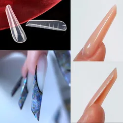 60pcs Nail Dual Form False Tips Extension for Poly Nail Gel System UV Acrylic DIYUpper Forms For Nails Mold Nail Decoration