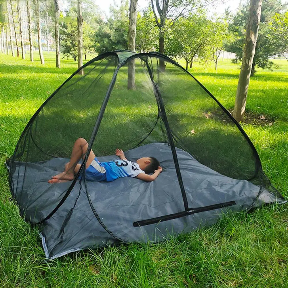 Foldable Outdoor Camping Bug Summer Mesh Tent Protector Tent Mosquito Tent Keep Insect Away Camping Tent For Single Camp Bed