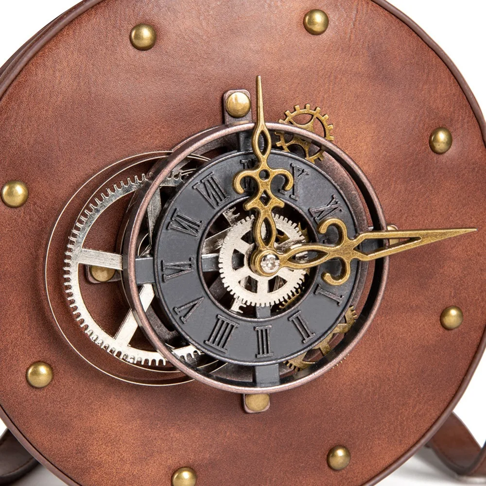 Norbinus Steampunk Einzelne Umhängetaschen Vintage Damen Handtaschen Gothic Messenger Umhängetasche Damen Nieten Top-Griff Taschen Pack – Detail 30