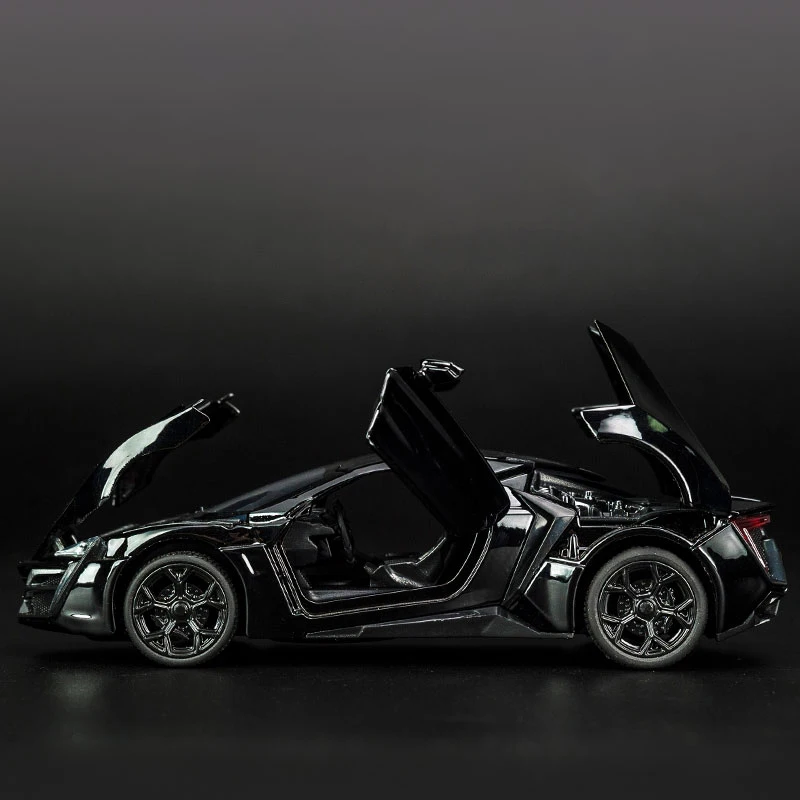 1:32 LYKAN Hypersport Supercar Alloy Car Diecasts & Toy Vehicles Car Model Sound and light Pull back Car Toys For Kids Gifts