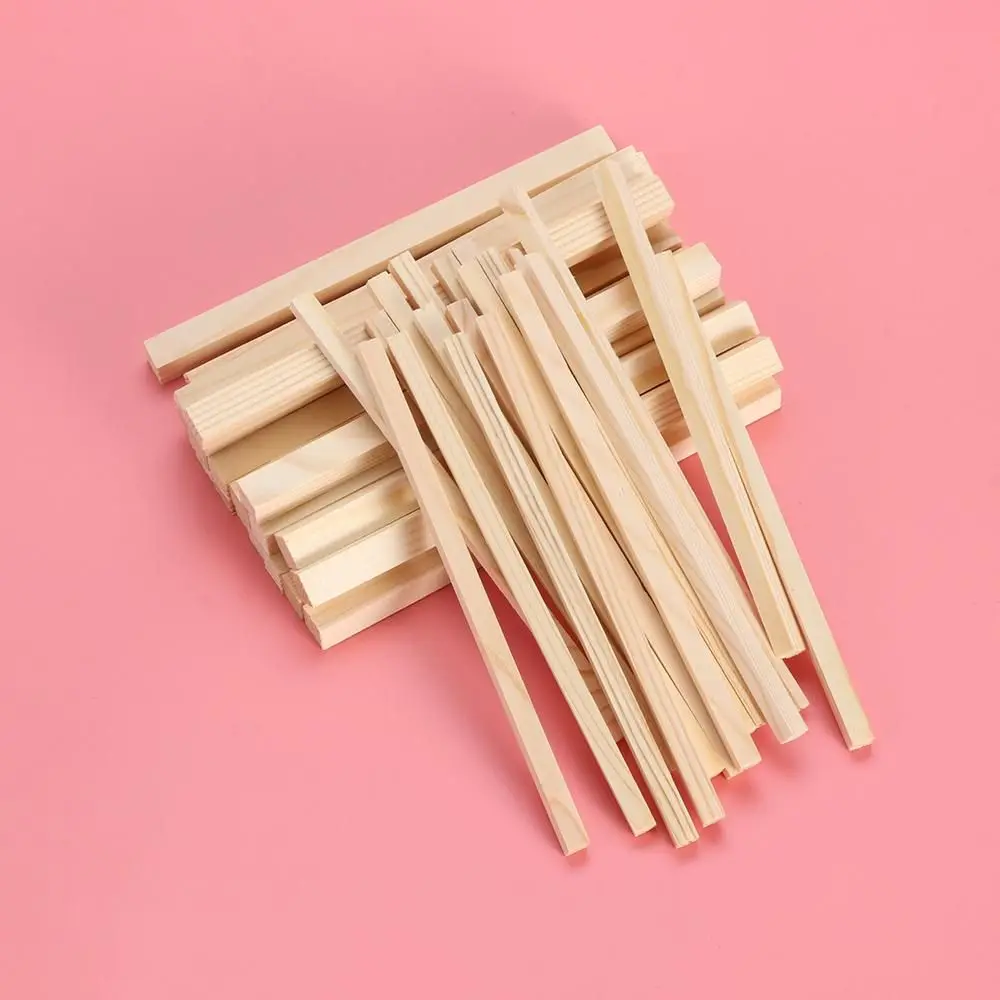 10PCS 150mm Pine Square Wooden Rods Sticks Premium Durable Wooden Dowel for DIY Crafts Building Model Woodworking