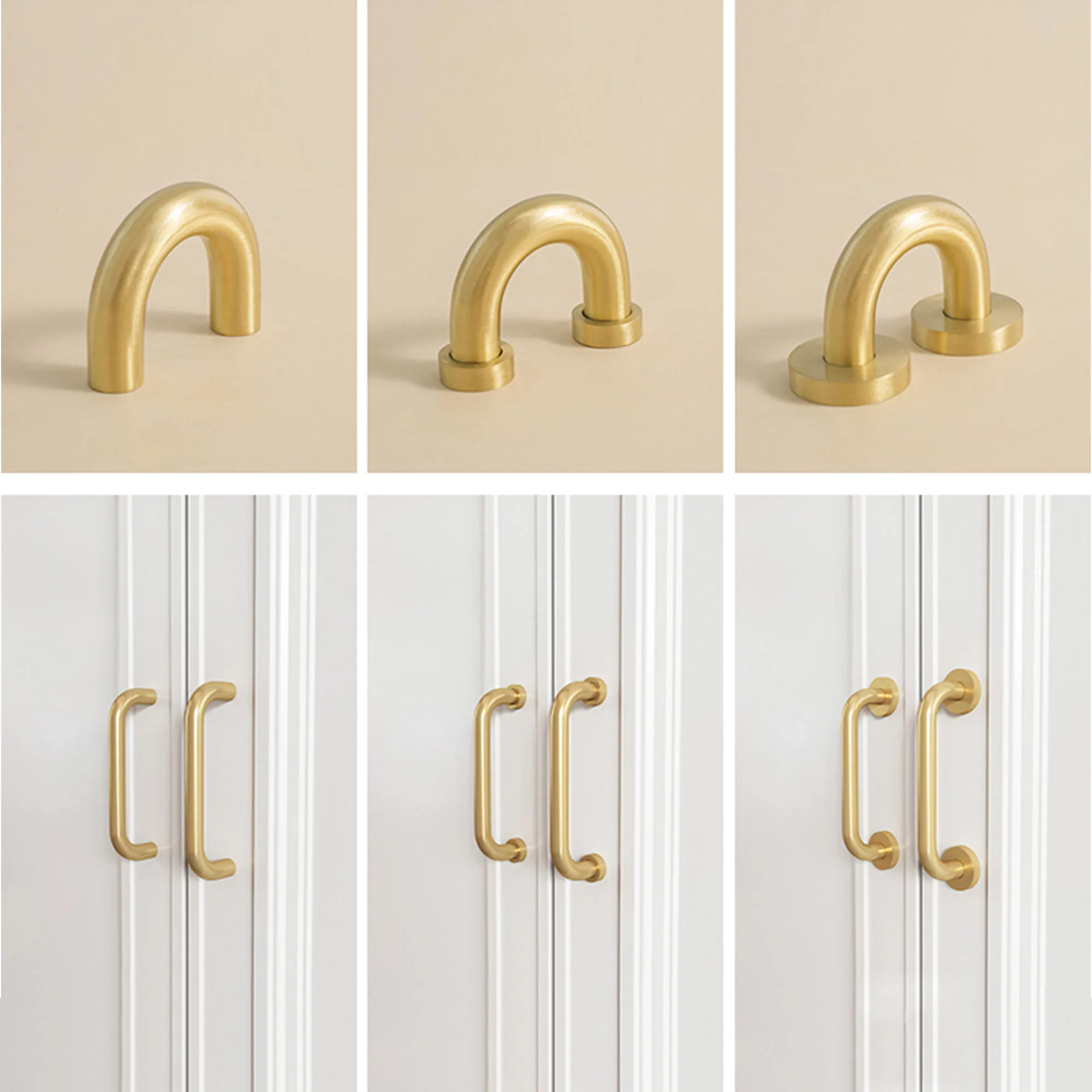 MFYS 2.52\'\'-12.6\'\' Brass Furniture Handles Gold Long Pulls Handle for Cabinets and Drawers Kitchen Cupboard Bedroom Door Knobs