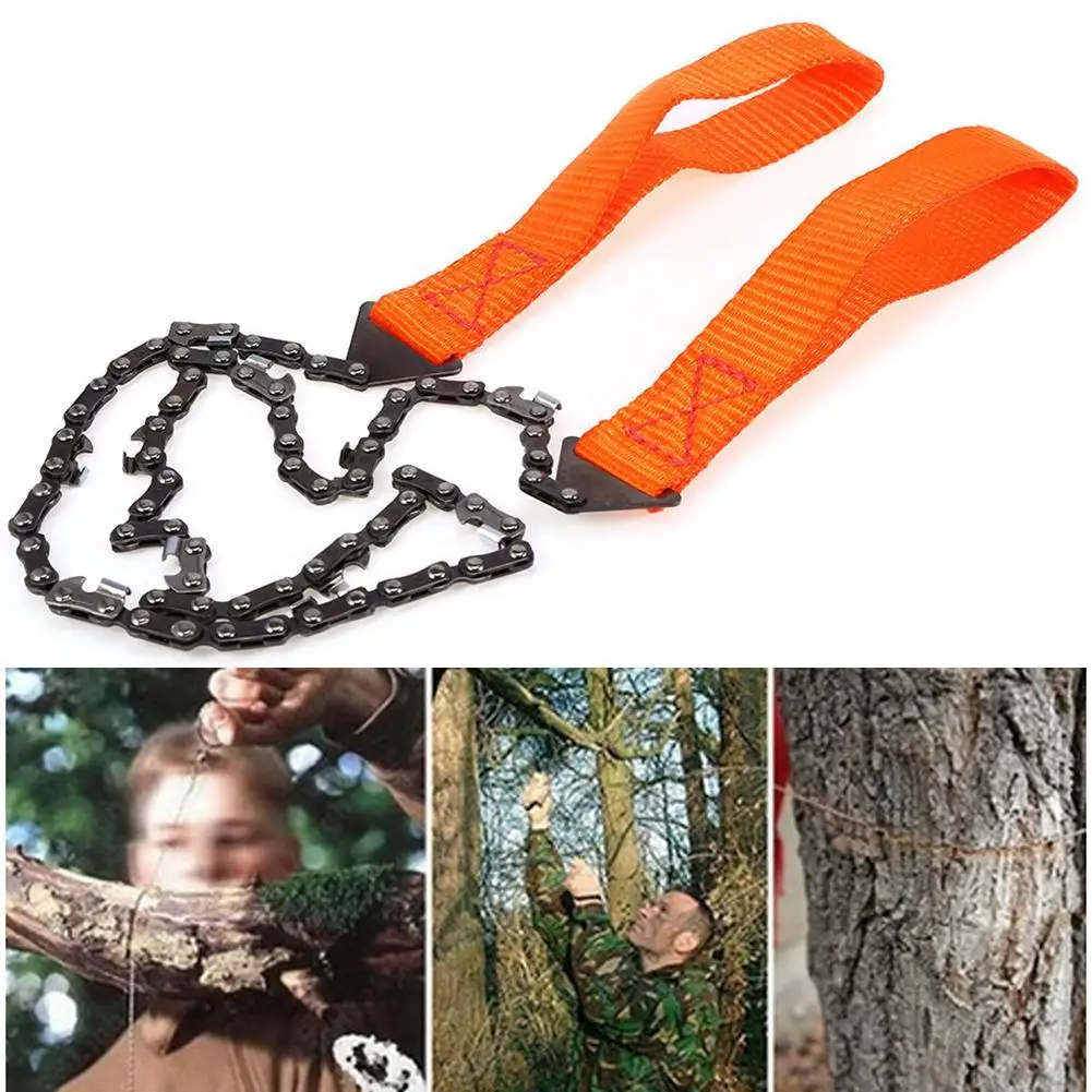 Portable Hand-drawn Wire Saw, Field Multi-function Saw Chain, Outdoor Mountaineering, Life-Saving Tool, 65-103cm