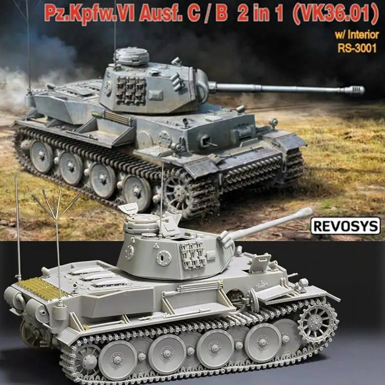 RYEFIELD RS-3001 1:35 SCALE Pz.kpfw.VI Ausf.C/B 2in1 Model Kit