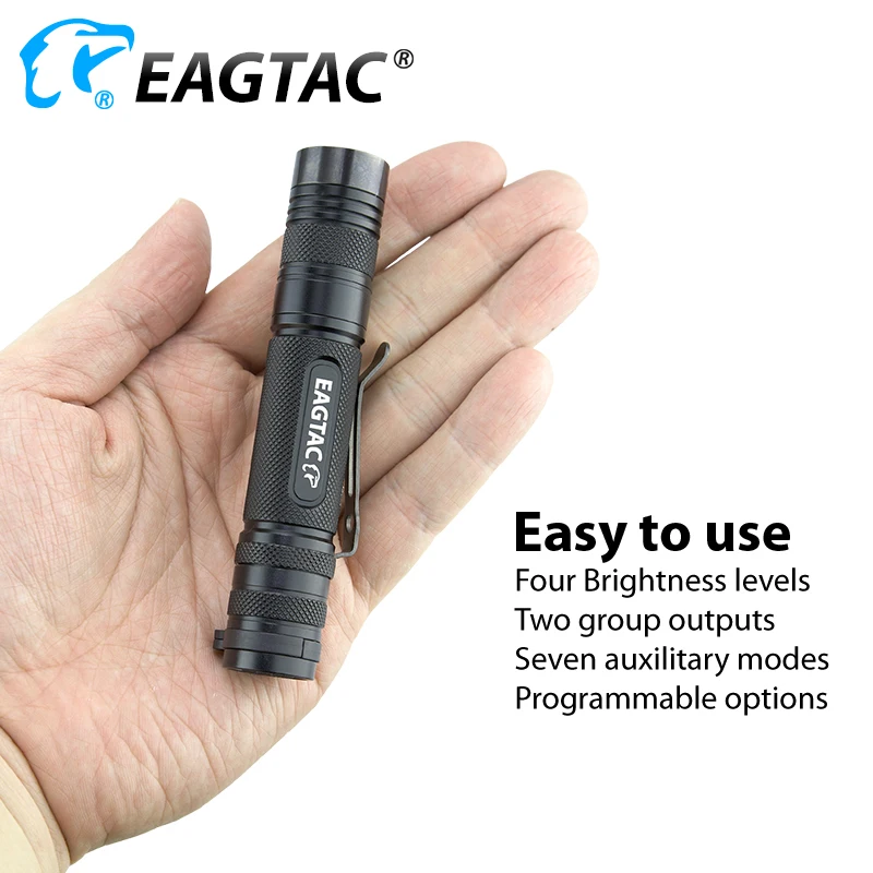 EAGTAC D25C2 XM-L2 219C CRI92 850 Lumens 4 Modes 7 Hidden Outputs LED Flashlight Pocket Torch Lower Low Mode