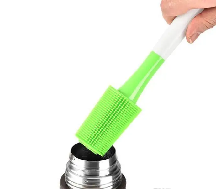 Practical Long Handled Silicone Brush Cup MUG Cleaning Brush Baby Milk Bottle Washing Brush Home Kitchen BBQ Cleaning Tools