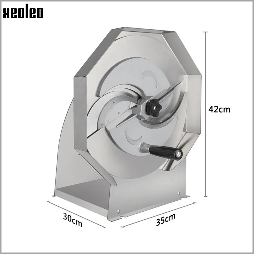 ماكينة تقطيع يدوية منزلية من XEOLEO لتقطيع الخضراوات والبطاطس/والتفاح/والخيار/والبرتقال أداة تقطيع شفرات المطبخ