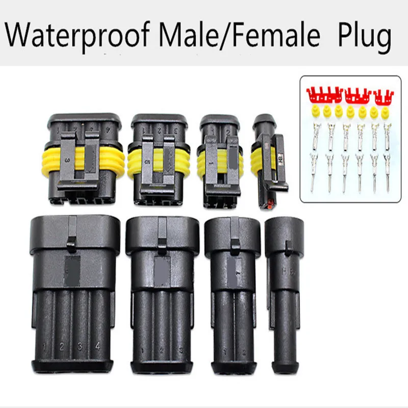 5 sets Kit 1P 2P 3P 4P 5P 6P AMP 1.5 male and female Plug Automotive waterproof connectors Xenon lamp lamp connector for car