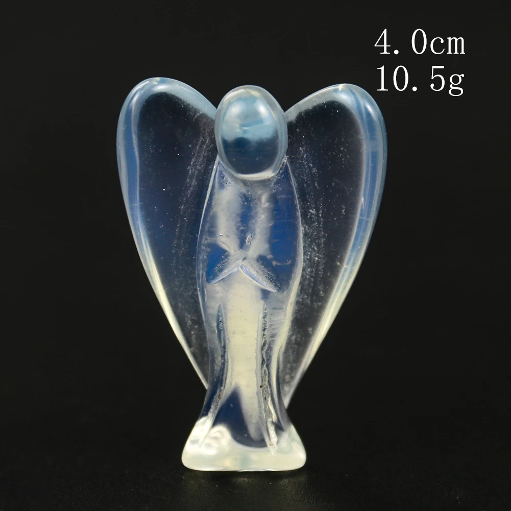 Natural Crystal Opalite Stone Guardian Angel Figurine Home Decor Healing Reiki Energy Gemstone Gift Wedding Decoration Craft