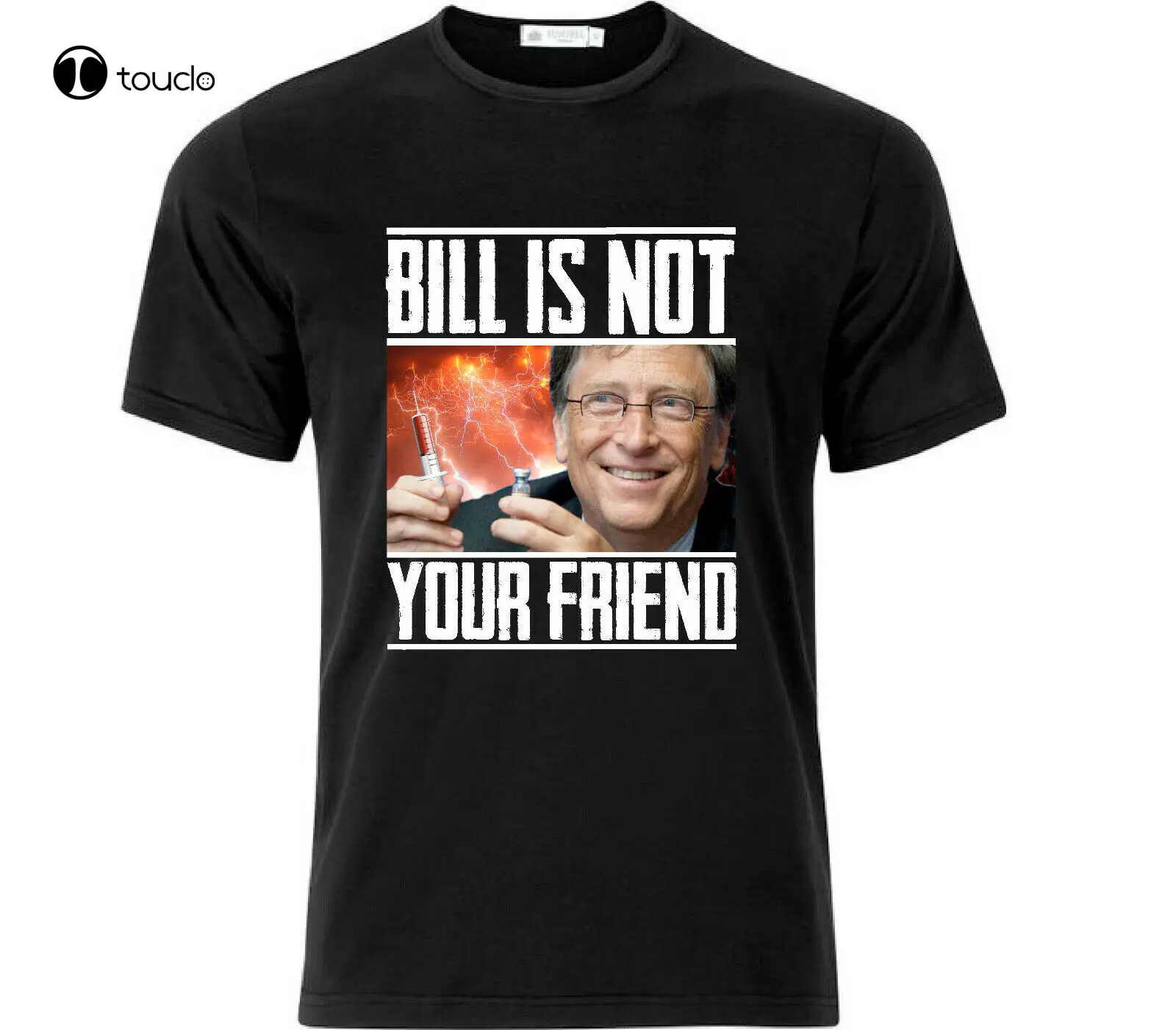 Bill Gates Is Not Your Friend Conspiracy T Shirt Black Tee Shirt