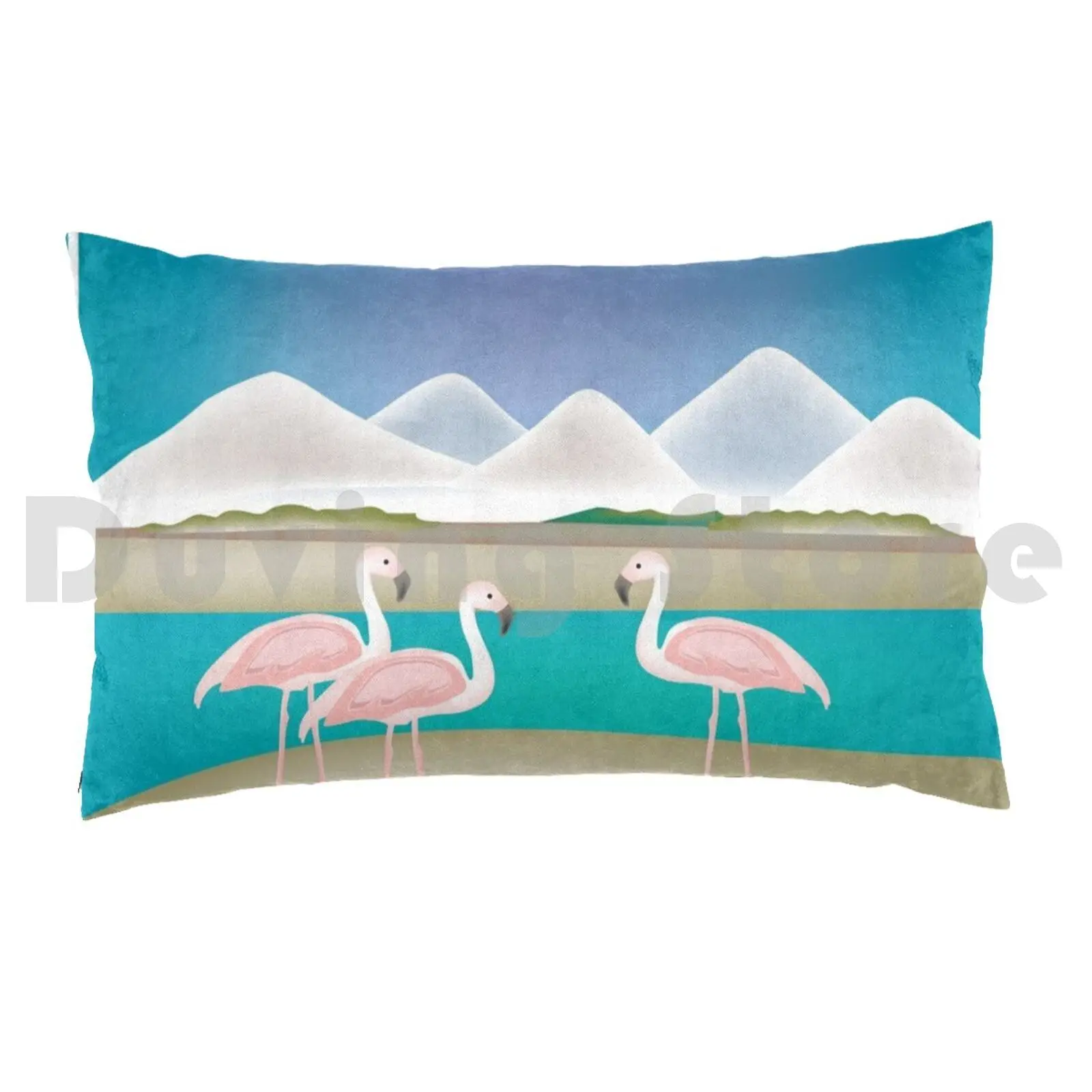 Bonaire-Skyline Illustration By Loose Petals Pillow Case Printed 50x75 Bonaire Cities City Scapes Skyline