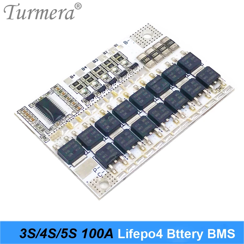 32650 32700 Lifepo4 Battery Balance BMS 3S 4S 5S 10.8V 14.4V 18V 100A for 12V Car Battery and Uninterrupted Power Supply Turmera