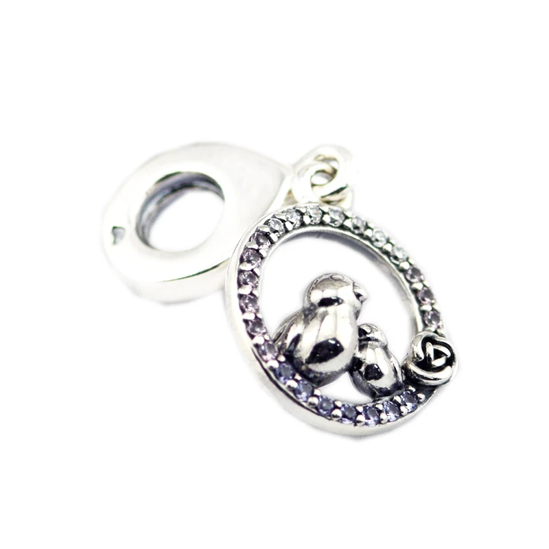 

Mother and Baby Bird Hanging Charm Fashion Jewelry Making Sterling Silver Beads For Woman Fits Original 925 Silver Bracelets