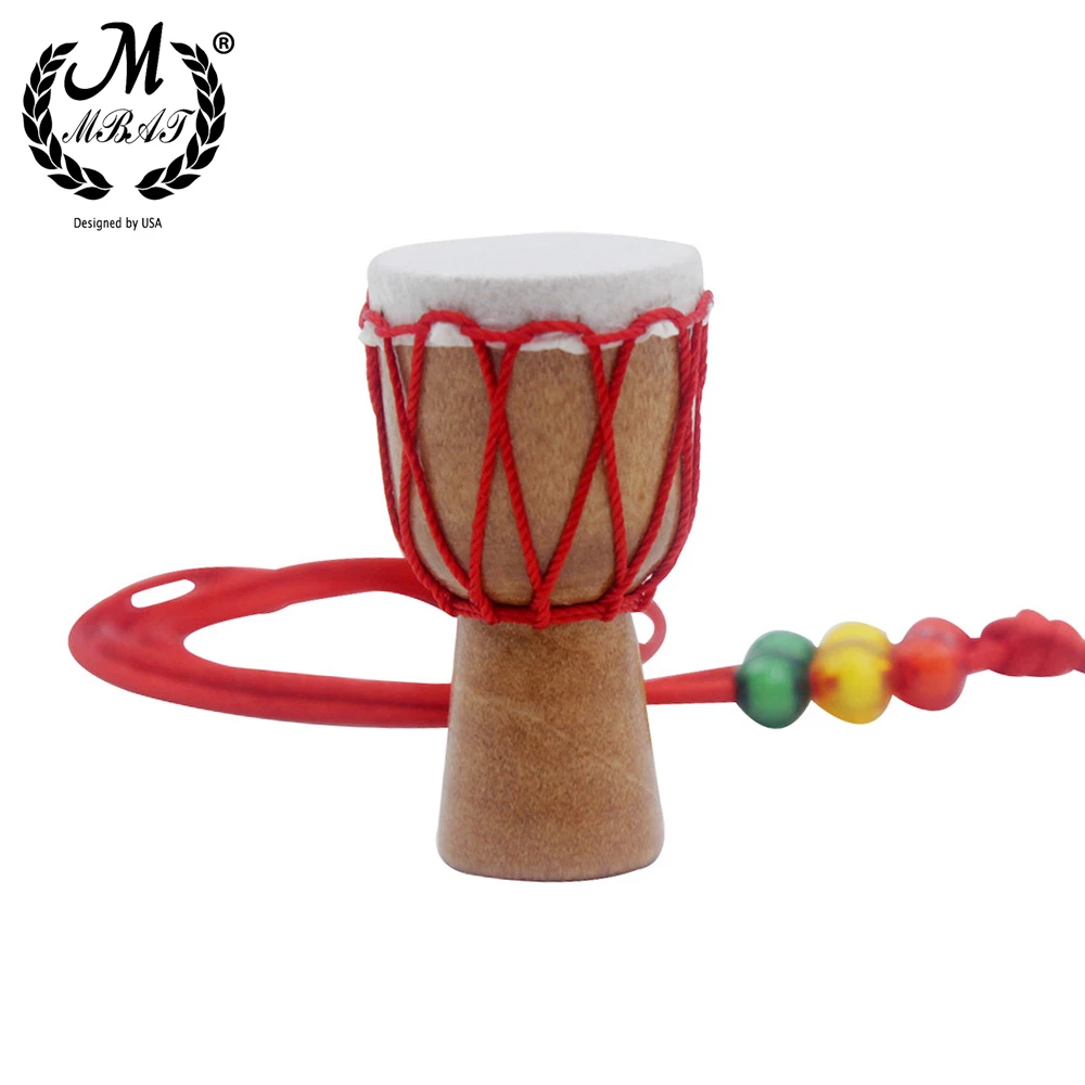 M MBAT African Drum Pendant Necklace Wooden Classic Mini Tambourine Children Necklace Toys Fashion Kids Necklace Jewelry Gift