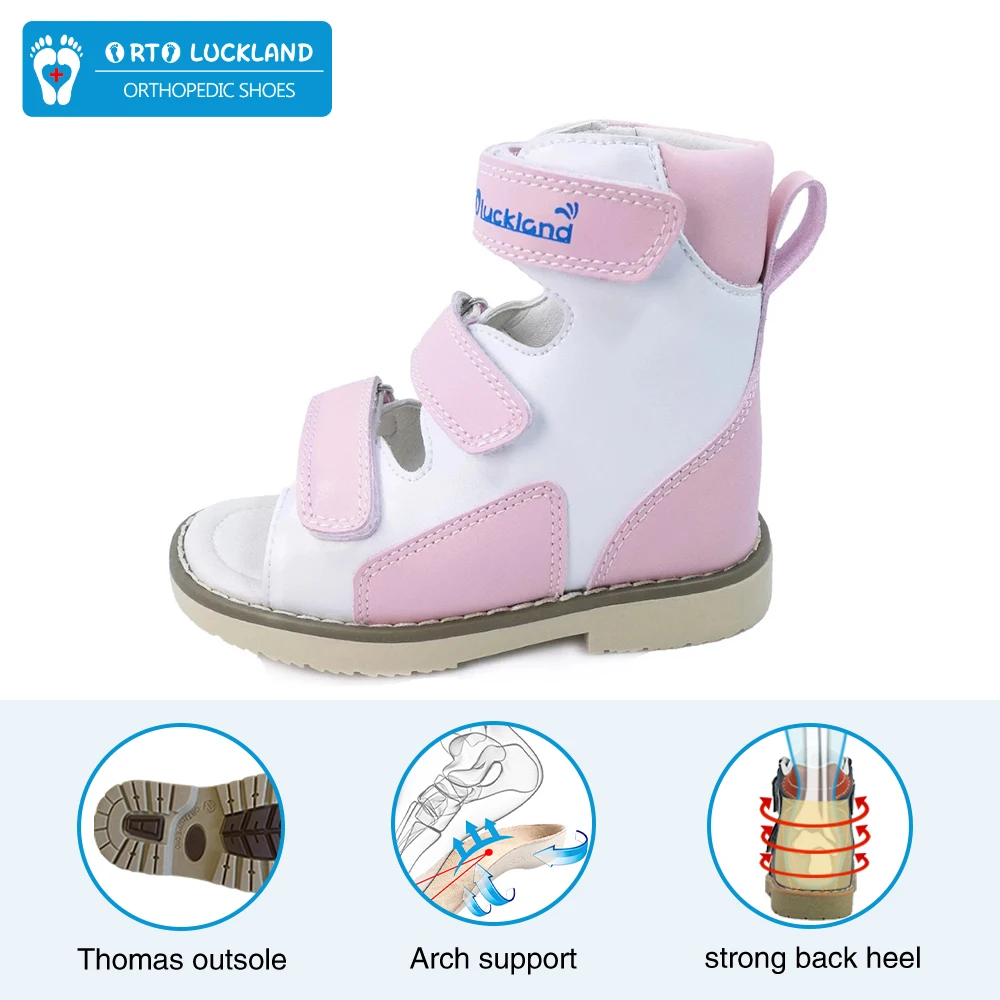 Crianças sandálias meninas verão calçado ortopédico rosa adorável respirável crianças princesa arco apoio sapatos escolares de couro