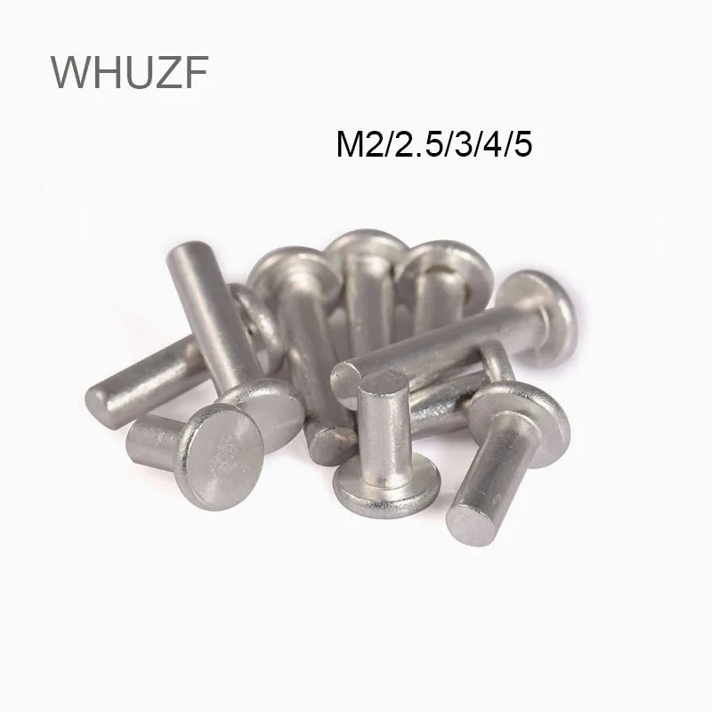 WHUZF GB867 [M2-M8] Aluminum Solid Round Head Rivet Alloy Self-plugging Rivet Semi-round Head Aluminum Rivet Solid Rivet