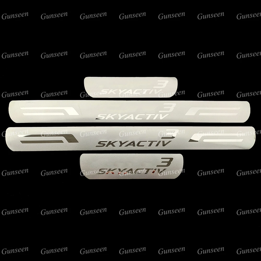 For Mazda 3 Car Accessories Door Sill Trim Protector Pedal Scuff Plate Stainless Steel Styling Sticker 2014 2015 2023 2016 2013