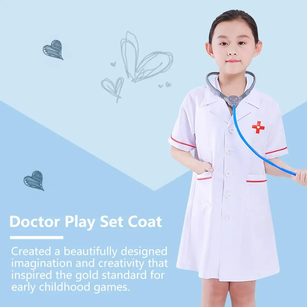 Crianças doutor role play traje vestir-se conjunto médicos casaco branco enfermeira uniforme halloween traje crianças cosplay adereços