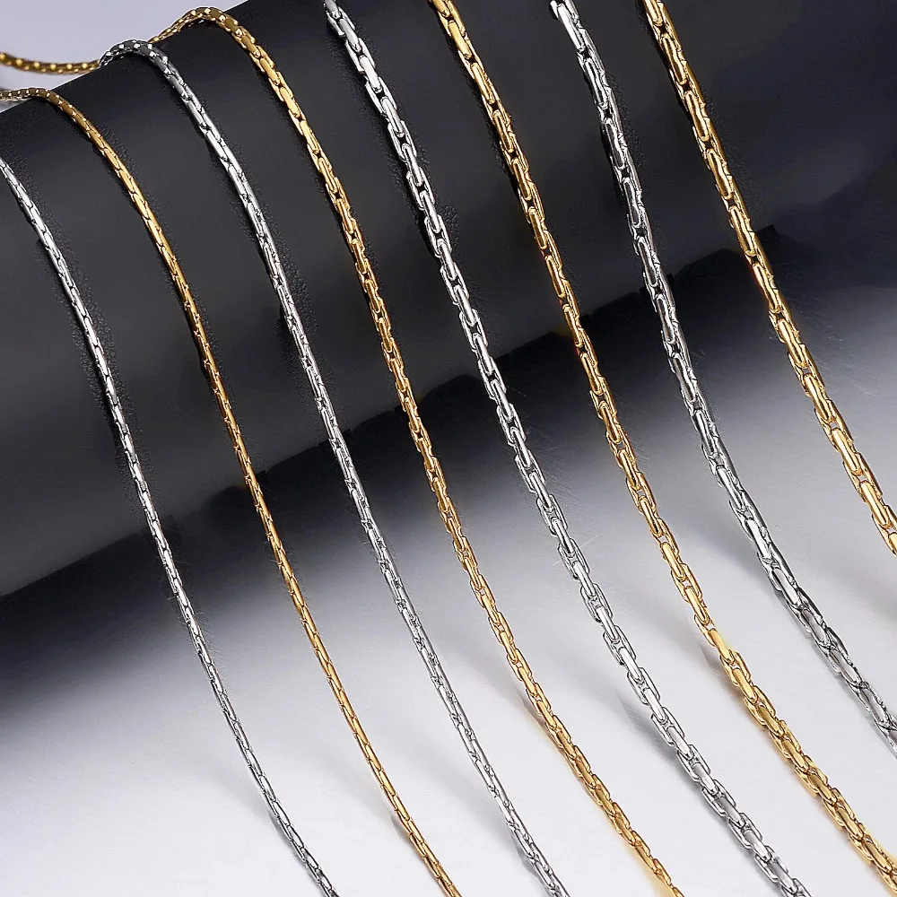 1 Stück Herren Damen Halskette Edelstahl Halskette Kettenbreite 1,2mm/1,8mm/2,2mm/2,5mm – Detail 1