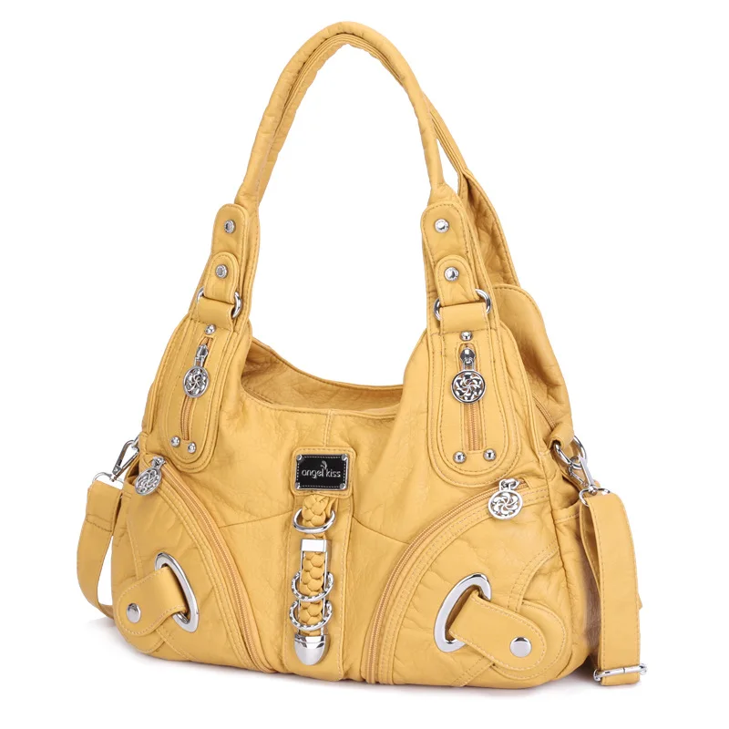 Angelkiss-Bolso de hombro para mujer, bolsa grande con asa superior, multifuncional, para compras