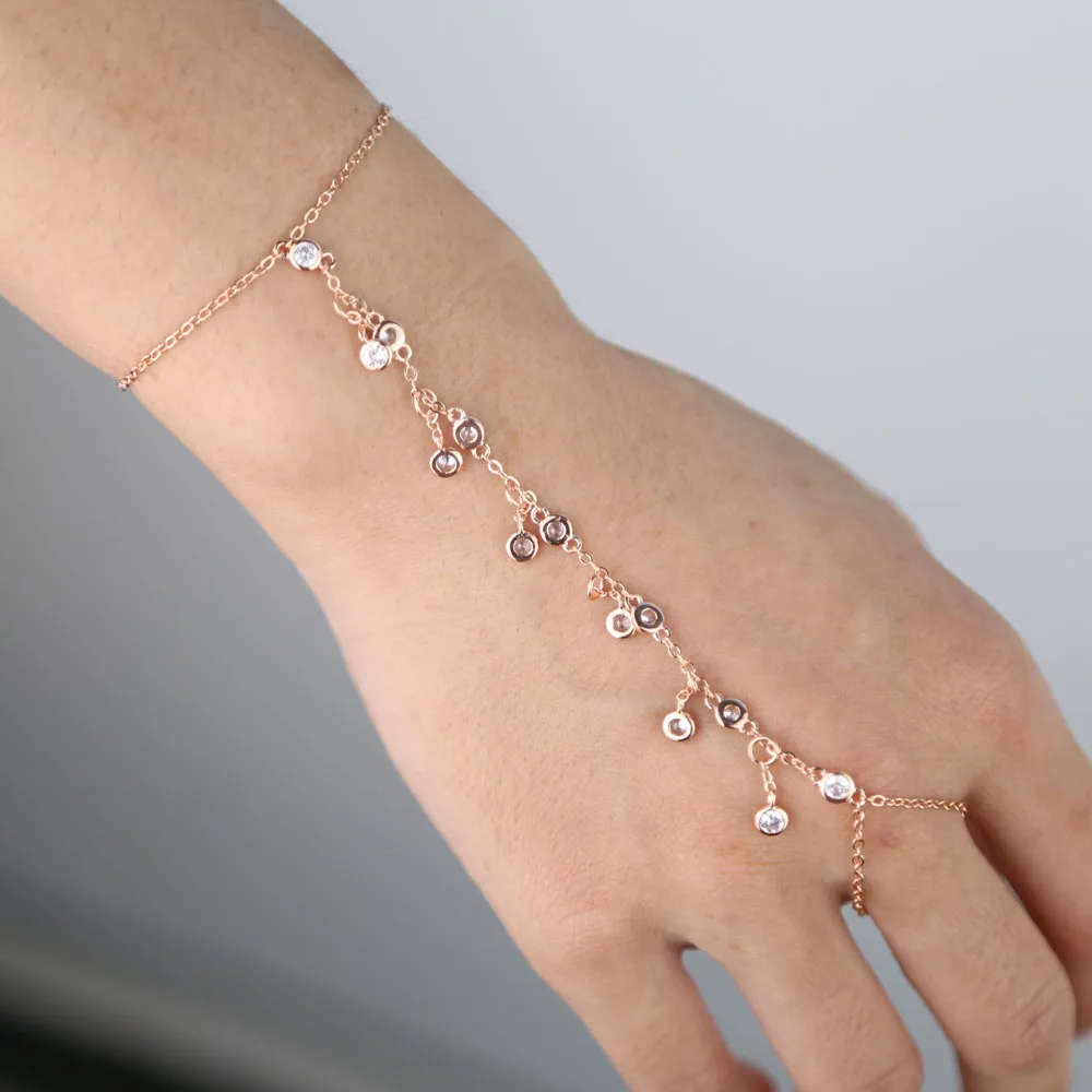 2020 New mix 3 color rose gold color 3mm sparking AAA cz bracelets link chain girl women turkish jewelry pave cz bracelet