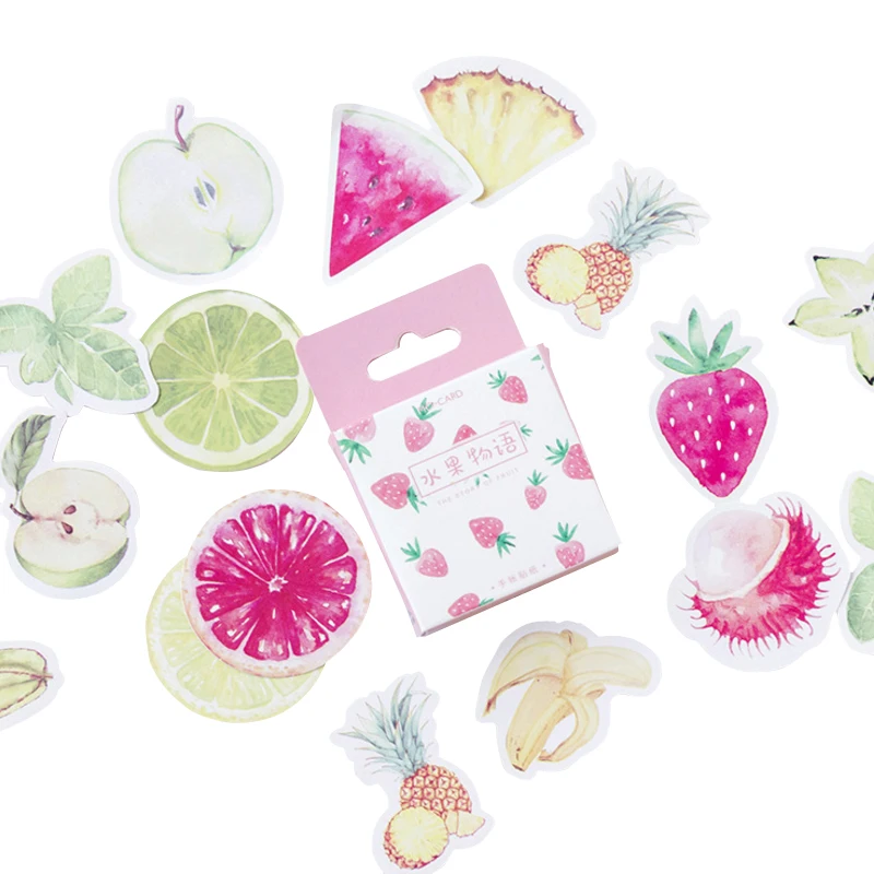 45 Pcs/lot Colourful Fruits lemons Nutural Scrapbooking Stickers Pink Watermelon Diary Album Labels Office School Supplies